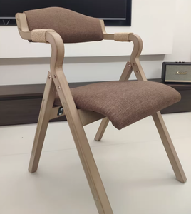 Chaise pliante simple et rétro pour hôtel, appartement, salle à manger, dossier en tissu, café, restaurant, étude, salon, chambre à coucher, usage domestique simple - Product Image 4