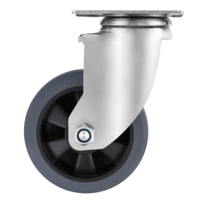 <span class=keywords><strong>Chariot</strong></span> d'atelier 150 mm (<span class=keywords><strong>6</strong></span> pouces) robuste avec roulettes pivotantes en caoutchouc thermoplastique TPR et roulement à billes double en acier, gris - Product Image 3