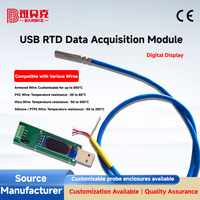 Modul Akuisisi Data Sensor Suhu USB RTD dengan Layar OLED PT100/PT1000 Akurasi ±0,2%, 0,1 ° C Resolution Plug-and-Play