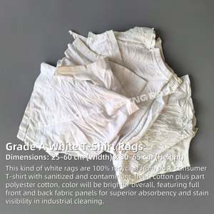 ผ้าทำความสะอาดอุตสาหกรรม ผ้าฝ้ายสีขาว ผ้าเช็ดทำความสะอาดทางทะเล ผ้าฝ้ายสีขาวสำหรับทำความสะอาด - Product Image 2