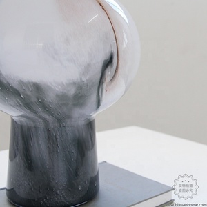 BIXUAN الحديثة إناء الطاولة فموى زجاج دخان أوبلاني أبيض بيج شريط دوار كروي مدخنة البطن طاولة الرقبة - Product Image 6