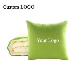 Custom Embroidery Logo Soft Flannel 2 in <b>1</b> Pillow Blanket Foldable Travel Airplane and Promotional <b>Gifts</b> - Product Image 5