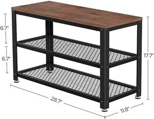 YQ FOREVER Shelves <strong>Seat</strong> Entryway Living Room Hallway Accent Furniture Steel Frame Shoe <strong>Storage</strong> <strong>Bench</strong> - Product Image 5
