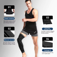 Genouillère de sport professionnelle en nylon avec gel, support complet de la jambe, protection respirante et pliable pour une compression maximale