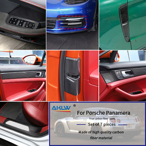 Panneau de poignée de porte en fibre de carbone véritable panneau de boutons de fenêtre décoratif pour accessoires intérieurs Porsche Panamera - Product Image 3