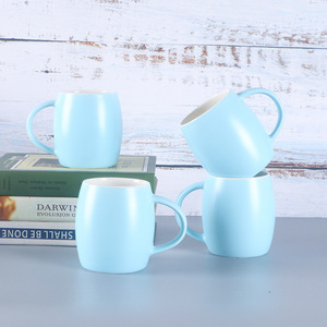 Minimalist Ceramic <b>Mug</b> Matte Blue Solid Color Single Piece For Drinks Presents Summer 2017 HB-001 - Product Image 2