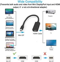 Adaptor Mini DP ke HDTV 4K30Hz Cangkang Aluminium Solusi Chip Optimal Konverter Mini DP ke Female Audio Video untuk PC