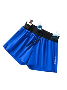 男士夏季轻质透气跑步短裤两件套，四向弹力速干黑色运动健身服 - Product Image 5