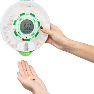 <span class=keywords><strong>Pastillero</strong></span> <span class=keywords><strong>Inteligente</strong></span> Electrónico Portátil Multifunción con Alarma Temporizada, Recordatorio de Medicamentos para Personas Mayores, con Bluetooth, Modelo Blanco y Verde - Product Image 5