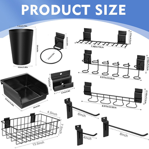 Ganchos Negros para Panel de Lamas JH-Mech, 22 Piezas, Resistentes a la Corrosión, Móviles, Accesorios Metálicos para Panel de Lamas - Product Image 3
