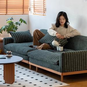 Canapé en tissu nordique trois places, revêtement en velours chenille, meubles de salon, idéal pour les petits appartements - Product Image 4