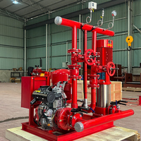 Système de pompe de surpression électrique verticale multi-étages pour lutte contre l'incendie avec réservoir sous pression et boîtier de commande