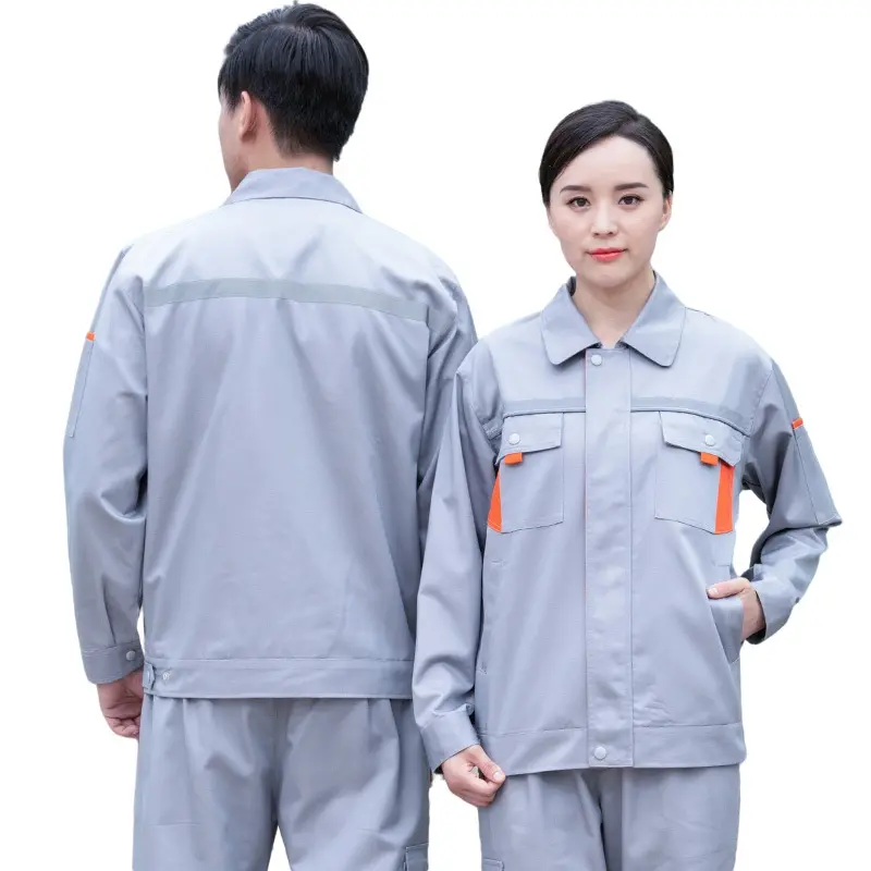 Custom Unisex Long Sleeve High Visibility Reflective Anti-static Shirt Construction Work Wear Worker Work Uniform Suit Set