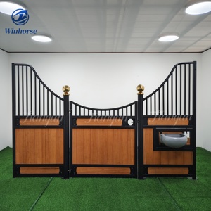 Высококачественные оцинкованные панели для конюшен, стальной каркас с порошковым покрытием, безопасные модульные фасады конюшен для конных ферм - Product Image 1