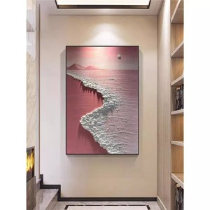 Hand Painted Oil Painting Abstract Ocean Waves 3D Effect Unframed Living Room Decor Artwork - Product Image 2