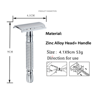 Maquinilla de afeitar giratoria 2024, mango de Metal, maquinillas de afeitar de estilo <span class=keywords><strong>antiguo</strong></span>, Mariposa Negra, hoja respetuosa con el medio ambiente, herramienta de afeitar - Product Image 5