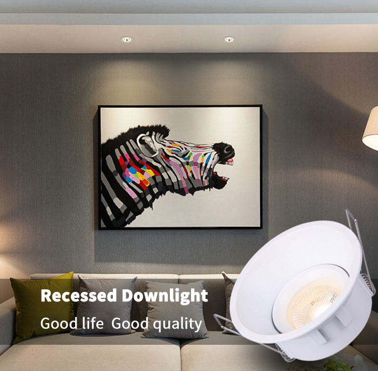 Slim 85mm Cut Out Downlights , Deep Cup Black Living Room Ceiling Lights