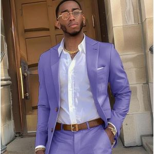 ชุดสูท2ชิ้นของผู้ชายลาเวนเดอร์ชุดสูทชายหรูหรา XS-6XL สูททักซิโด้เจ้าบ่าวแต่งงานสูท - Product Image 1