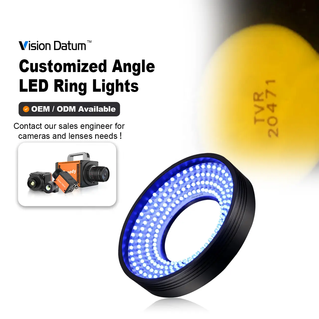 70度高角度リング照明ライト24V高密度LEDアレイリードフレーム検査用マシンビジョンライト