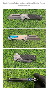 Cuchillo Plegable de Acero Inoxidable OEM DIY para Caza, Hoja de Acero con Punta Caída, Mango de Acero Inoxidable de Cambio Rápido, Ideal para Campismo Industrial y Supervivencia al Aire Libre - Product Image 6