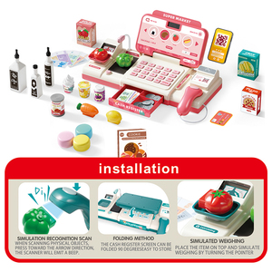 Juego de 49 Piezas de <span class=keywords><strong>Caja</strong></span> <span class=keywords><strong>Registradora</strong></span> para Supermercado, <span class=keywords><strong>Juguete</strong></span> de Escaneo, Calculadora, Lector de Tarjetas, Micrófono, Juego de Imitación - Product Image 5