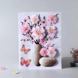 3D Stéréo Artificielle PVC Vase <span class=keywords><strong>Stickers</strong></span> <span class=keywords><strong>Muraux</strong></span> Estampage à Chaud Décoratif pour Chambre et Chambre Vente en Gros - Product Image 1