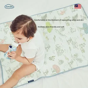 ベビーおむつ替えパッド漫画純粋な綿防水通気性洗える大型授乳子供用ベッドシートベビー尿パッド - Product Image 1