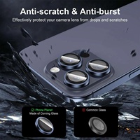 Protecteur d'objectif de caméra à installation facile, film en verre trempé anti-rayures pour iPhone 15/16/17/18 Pro Max Air Duo