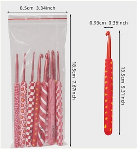 Charmkey - Aguja de Tejer de Aluminio Ergonómica con Mango Suave Rojo, Gancho de <span class=keywords><strong>Crochet</strong></span>, Accesorios de Tejer para Manualidades - Product Image 6