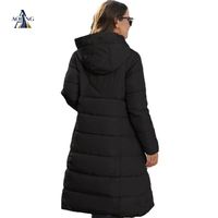 Manteau d'hiver pour femmes, mi-long, à capuche, rembourré en coton, coupe ajustée, chaud, décontracté