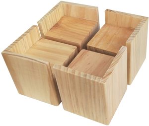 Bed Riser Furniture Lift Bed Frame Risers Create Under Bed Storage Heavy Duty Set of 4  Wood Color 