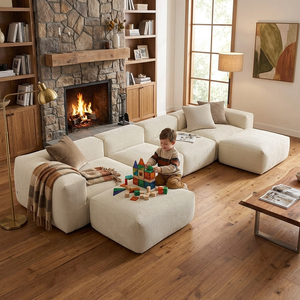 Divano Modulare Componibile Salvaspazio per un'Atmosfera Accogliente - Set Divano Sezionale Senza Struttura per Soggiorno - Product Image 2