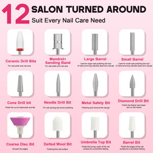 Machine à polir les ongles électrique portable conique, 3 modes, lumière LED, moteur sans balais haute vitesse, rechargeable par USB, professionnel - Product Image 4