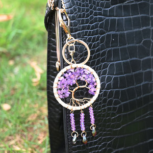 <span class=keywords><strong>Porte</strong></span>-clés Arbre de Vie en Pierre Naturelle le plus vendu, avec attrape-rêves en cristal et <span class=keywords><strong>pompon</strong></span>, pour sac bohème, pendentif ou breloque de voiture - Product Image 4