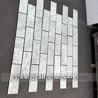 Carreaux de marbre vert Mable modernes en bande longue pour la décoration murale intérieure
