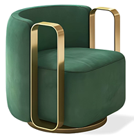 Chaise de luxe nordique pivotante en tissu de velours salon hôtel villa meubles de loisirs en bois massif