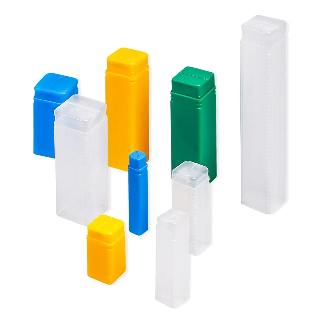 Tubo de paquete telescópico cuadrado de plástico transparente para embalaje de herramientas de molino de extremo CNC Caja de embalaje de plástico La caja de plástico