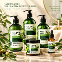 Ensemble de soins nourrissants pour cheveux et corps à l'huile d'olive, lot de 5 pièces, fabrication OEM ODM sous marque privée
