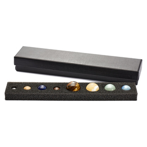 Natural <b>Crystal</b> Planet Stone <b>Set</b> Polished Gemstone Spheres Solar System Decor Gift Box - Product Image 1