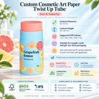 Tube en carton personnalisé pour déodorant solide, parfum solide, baume à lèvres, soins de la peau, emballage cosmétique OEM