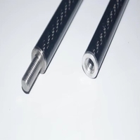 Tube en fibre de carbone tissée brillante 3K avec connecteurs en aluminium filetés CNC pour rallonge de queue de billard et de snooker