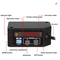 Interruptor de Sensor óptico LED Digital de 24V, pantalla Digital, Sensor de detección de Color, Sensor de etiqueta de Color para uso Industrial