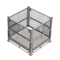 Palette de stockage en fil métallique pliable robuste, boîte à palettes en fer