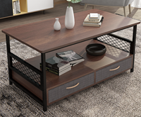 Table basse moderne en bois avec 2 tiroirs de rangement, pour salon et bureau, meubles de maison, marque Chicon