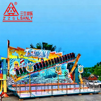 Manèges mobiles portables Crazy Wave Mini Miami pour enfants, montés sur remorque