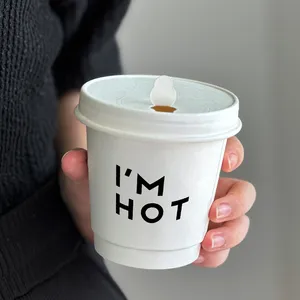 批发可回收12盎司16盎司咖啡去杯外卖一次性热纸咖啡杯