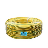 Fil de raccordement à terre AWM UL1015 16AWG avec isolation PVC, vert-jaune, 600V, 105°C, cuivre étamé, monoconducteur, pour chauffage de bâtiment
