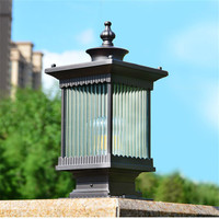 Lampe de jardin populaire couleur café en aluminium moulé sous pression, lampe pilier extérieure étanche, support de lampe solaire électrique, lumières de clôture