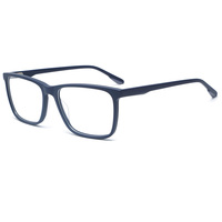 Gafas Unisex con Montura de Acetato y Lentes Cuadradas Transparentes, Diseño Oversize con Patrón Sólido