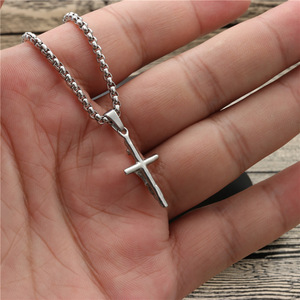 Stainless Steel <b>Cross</b> Pendant Necklace Unisex Fashion Jewelry Gift For Men Women Students Couples - Product Image 4